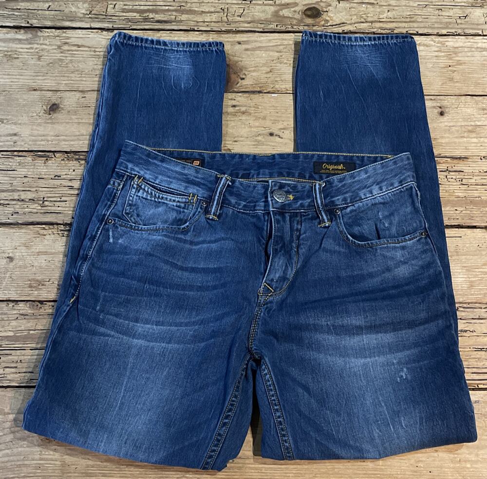 ORIGINALS By JACK & JONES ~ Men's 30X 30~ Dark Blue Denim Slim Fit Jeans